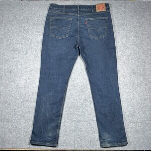 Levis 514 Denim jeans men's size 38x31 Blue Dark Washed Zipper Flap Straight leg